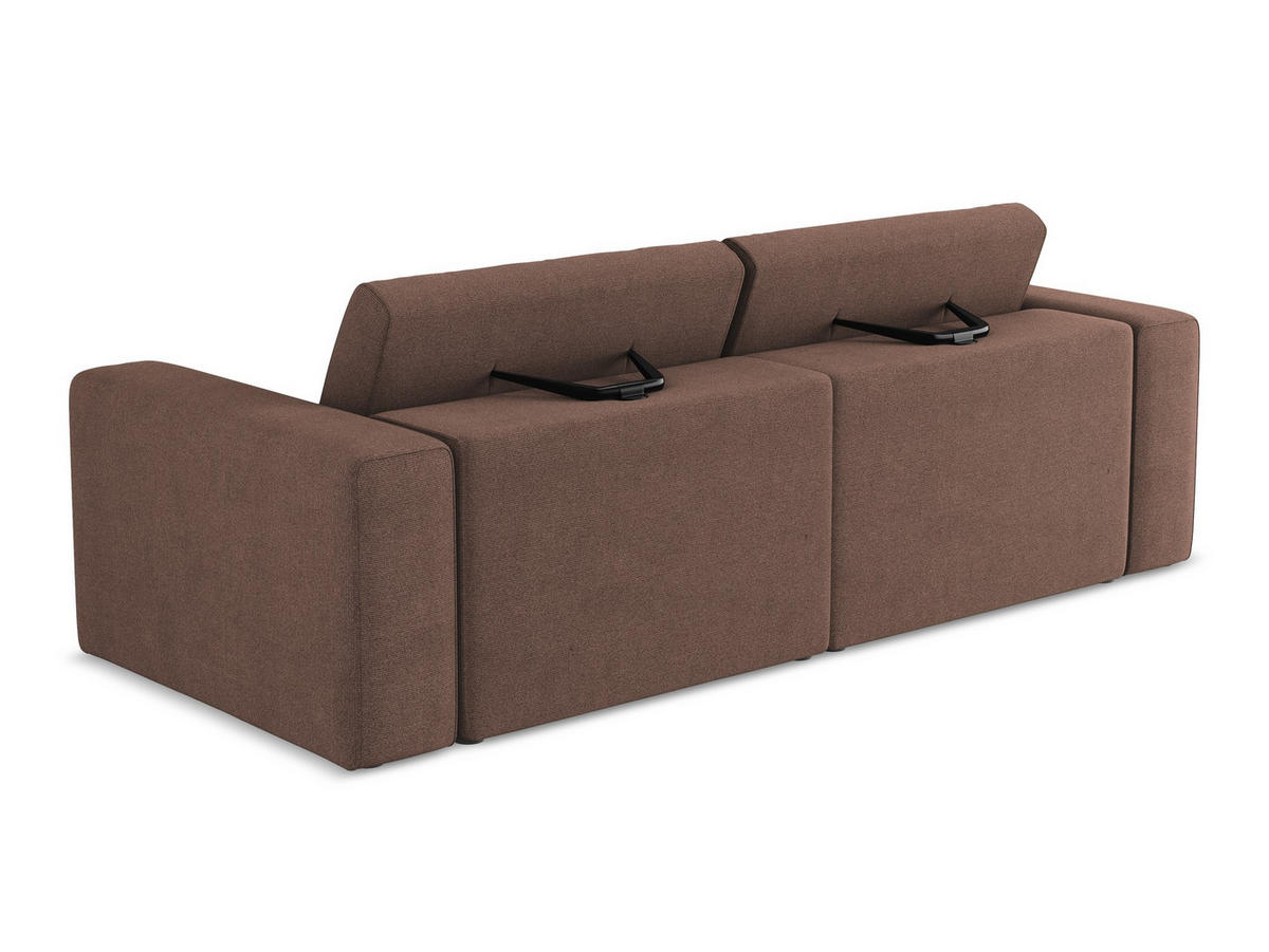 3-SITZER SOFA Strukturstoff Stoff Pink - Pink/Hellrosa, Kunststoff/Textil (224/80/103cm) - Makamii