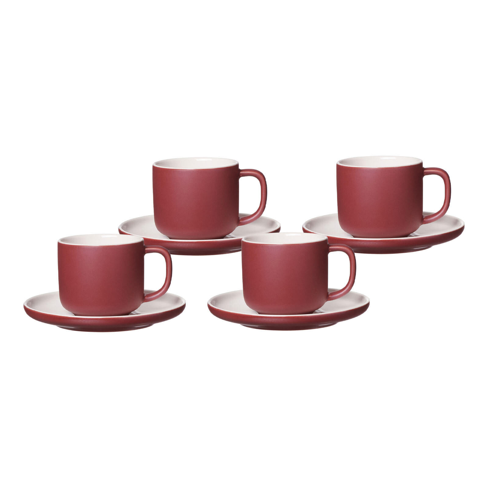 KAFFEETASSEN MIT UNTERTASSEN Jasper Beere 240 ml 4er Set - Beere, Keramik (15/9/15cm) - Ritzenhoff Breker