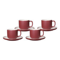 KAFFEETASSEN MIT UNTERTASSEN Jasper Beere 240 ml 4er Set - Beere, Keramik (15/9/15cm) - Ritzenhoff Breker