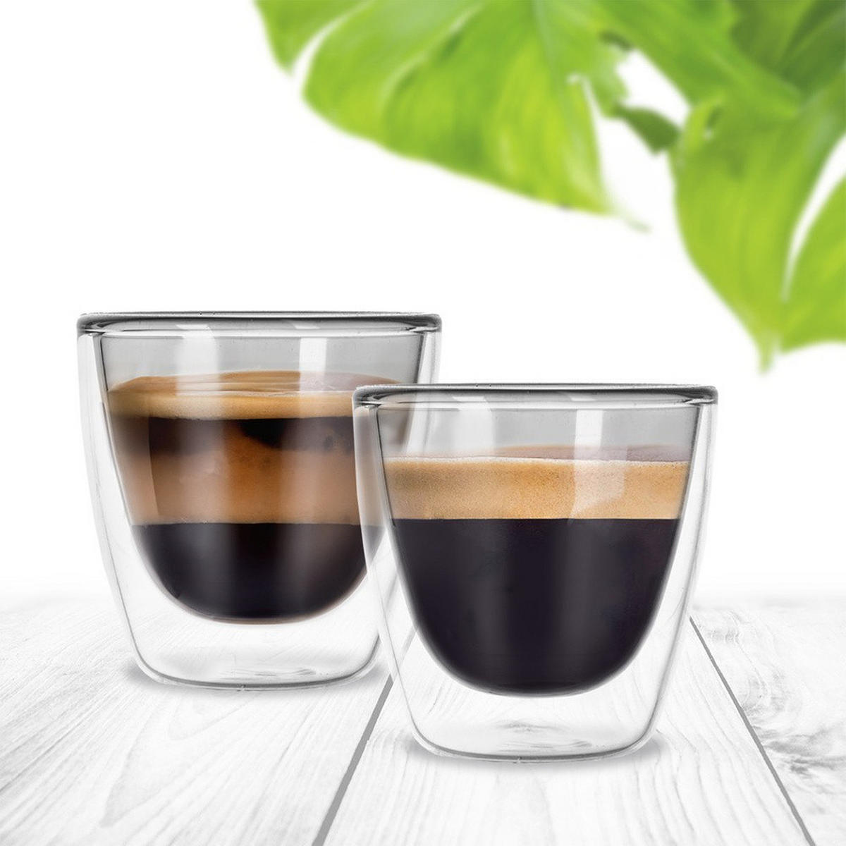 ESPRESSOGLAS-SET Double 2er-Pack transparent - Klar, Glas (0.09L) - Orion 