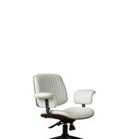 SCHREIBTISCHSTUHL in Beige 59x73x87 cm mit Armlehnen, Drehfunktion und Rollen - Beige, Leder (73/87/59cm) - IVMEU