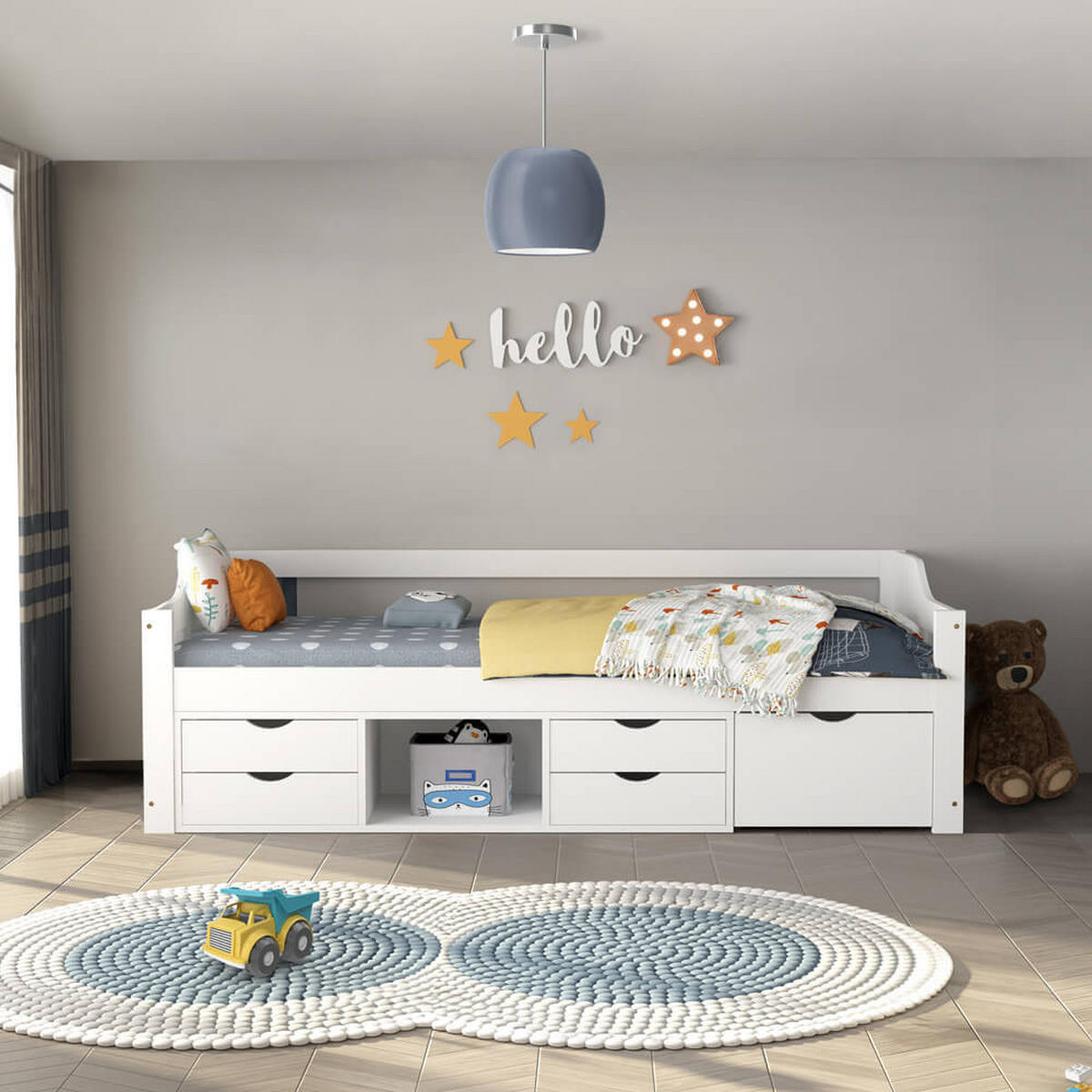 KINDERBETT COSMOS - Weiß - Weiß, Holz/Kunststoff - Home Deluxe