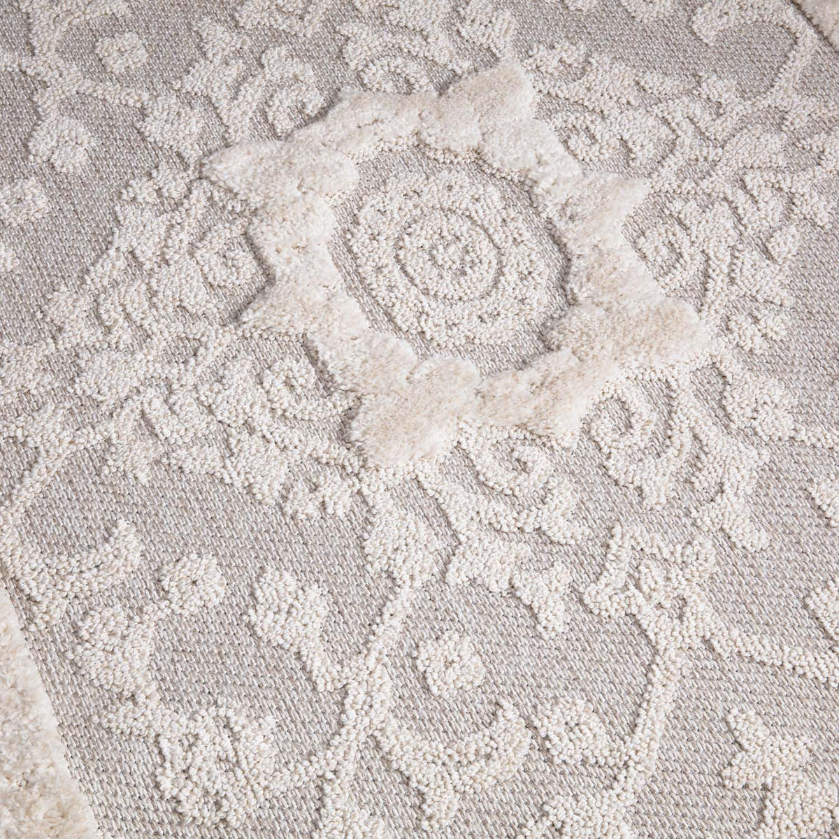 KURZFLOR-TEPPICH Valencia 732 Creme 80x150 cm - Creme, Textil (80/150cm) - carpet city