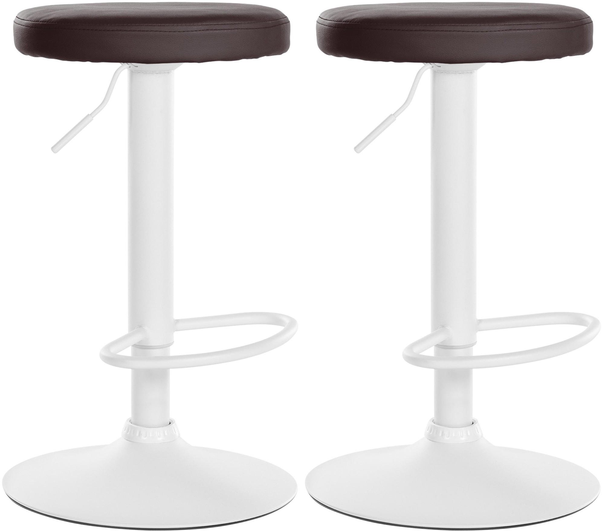 BARHOCKER 2er Set Lederlook braun - Braun, Textil/Metall (38.5/60/38.5cm) - CLP