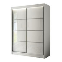 SCHIEBETÜR-SCHRANK Weiß PEAK+SZPROSY Matt Weiß Lacobel 120 cm - Weiß, Holzwerkstoff (120/215/61cm) - Sepro Meble