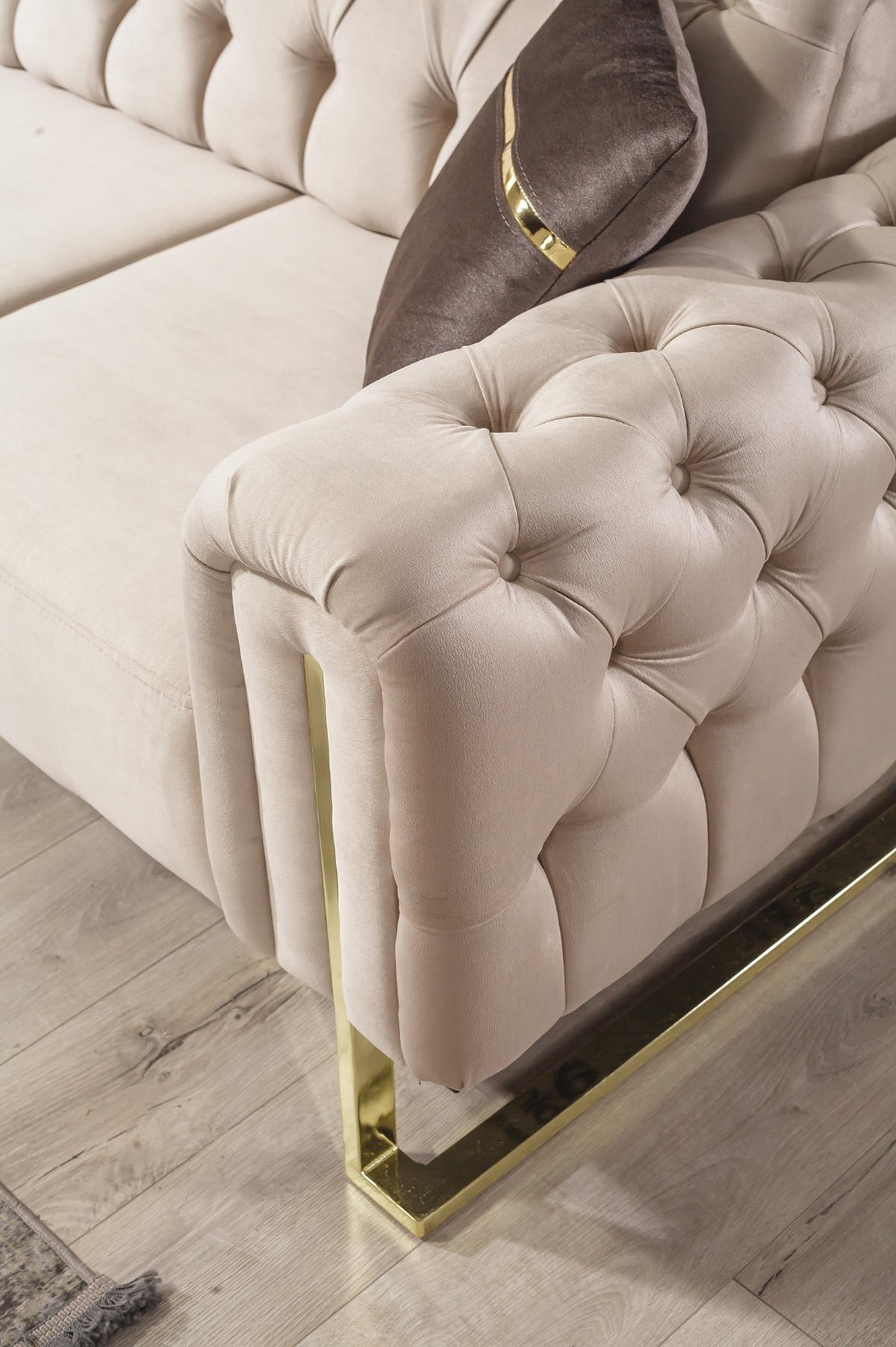 SITZGARNITUR Nova, Beige Stellvariante 2+1+1 - Grau, Textil (190/78/95cm) - Villa Möbel