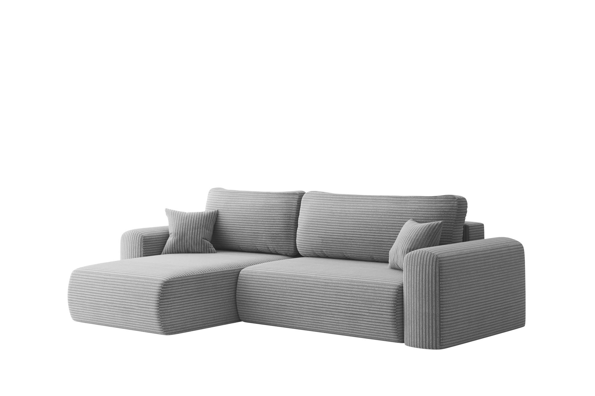 ECKSOFA Flora In Poso - Hellgrau, Holzwerkstoff/Textil (145/272cm) - Fun Möbel