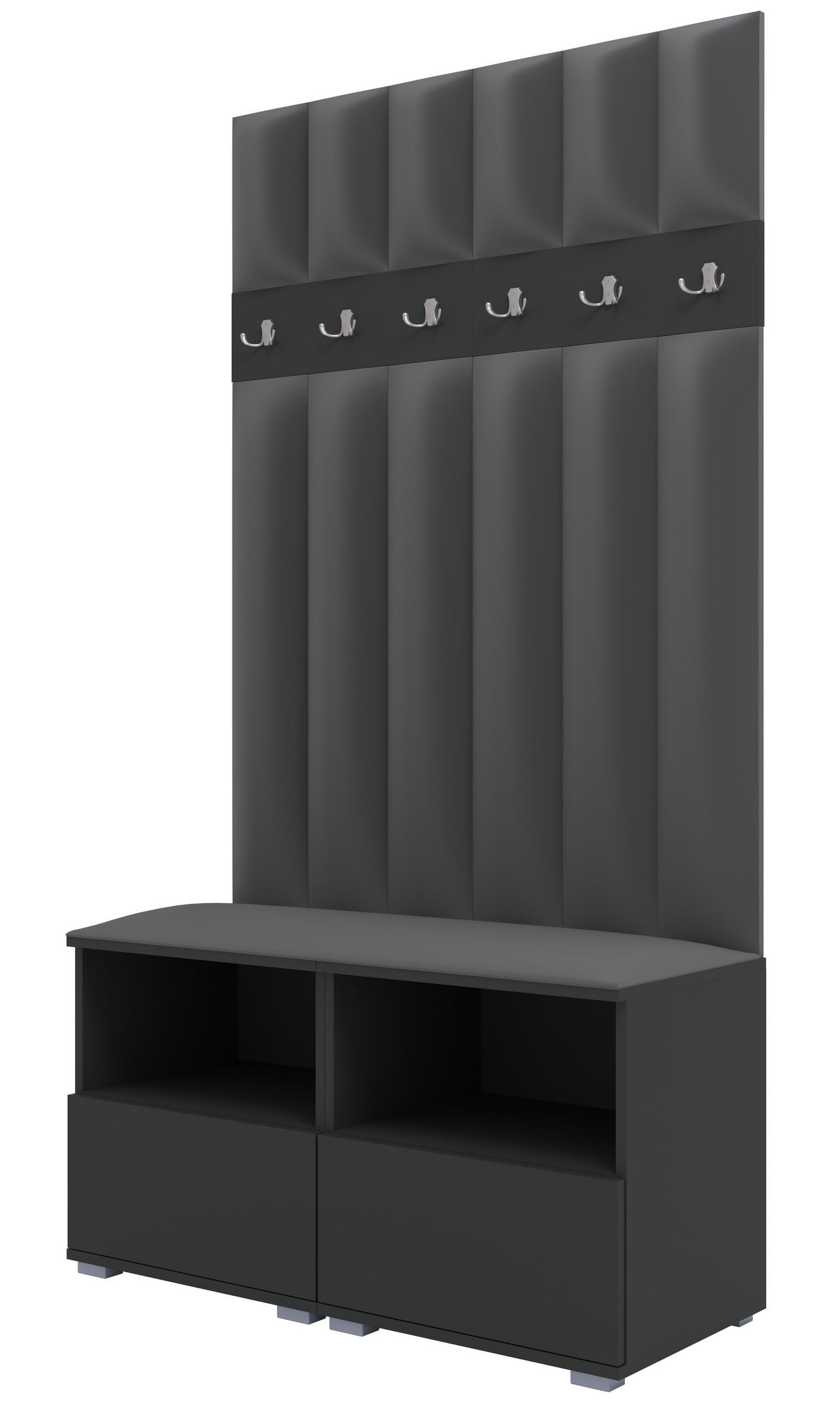 Ravio Gepolstert Graphit, Dunkelgrau 100x187x40 cm