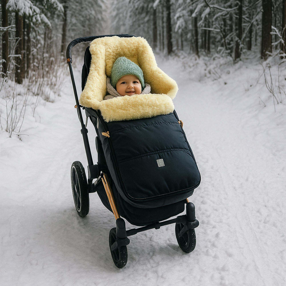 LAMMFELL-FUSSSACK Dublas 2.0, anthracite - Anthrazit, Fell (45/95cm) - Kaiserbaby