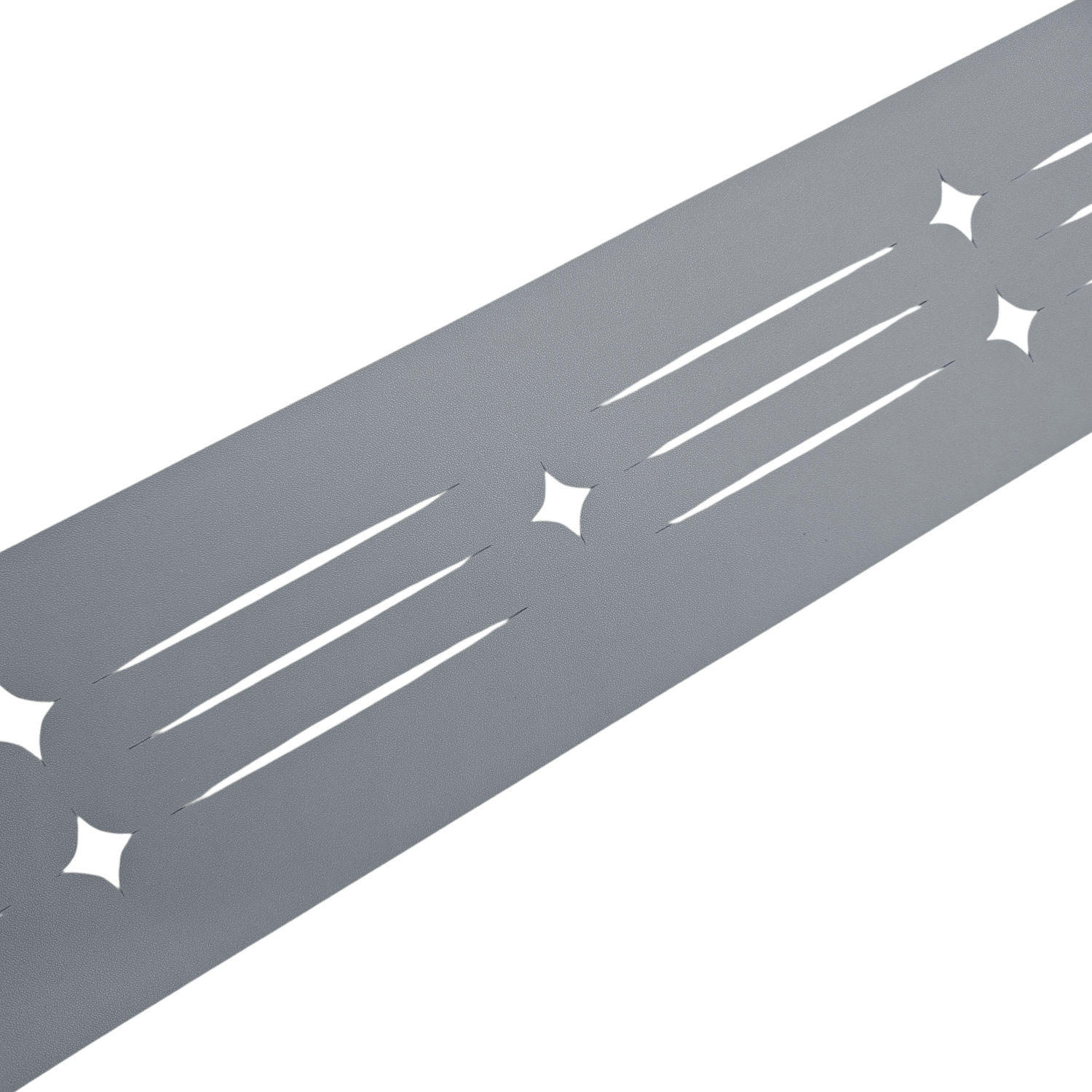 SICHTSCHUTZSTREIFEN Dekor Starline mit Lasermuster für Doppelstabzaun Fenstergrau 2,55m - Hellgrau, Kunststoff (255/19cm) - ZAUN|ZU