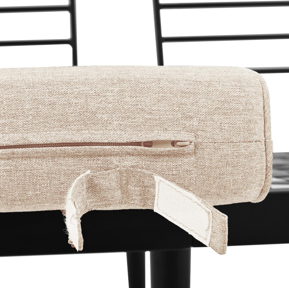 GARTEN-LOUNGESET 160/64/75 cm, 6-teilig mit modularer Stellvariante, Kissen und verzinktem Eisen, Beige - Beige, Metall - Redom