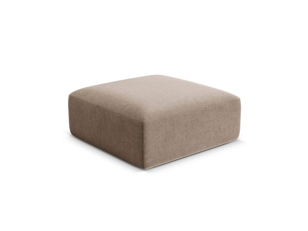 POUF Campi aus Samt dunkelbeige - Mokka, Textil (90/40/90cm) - Cosmopolitan Design