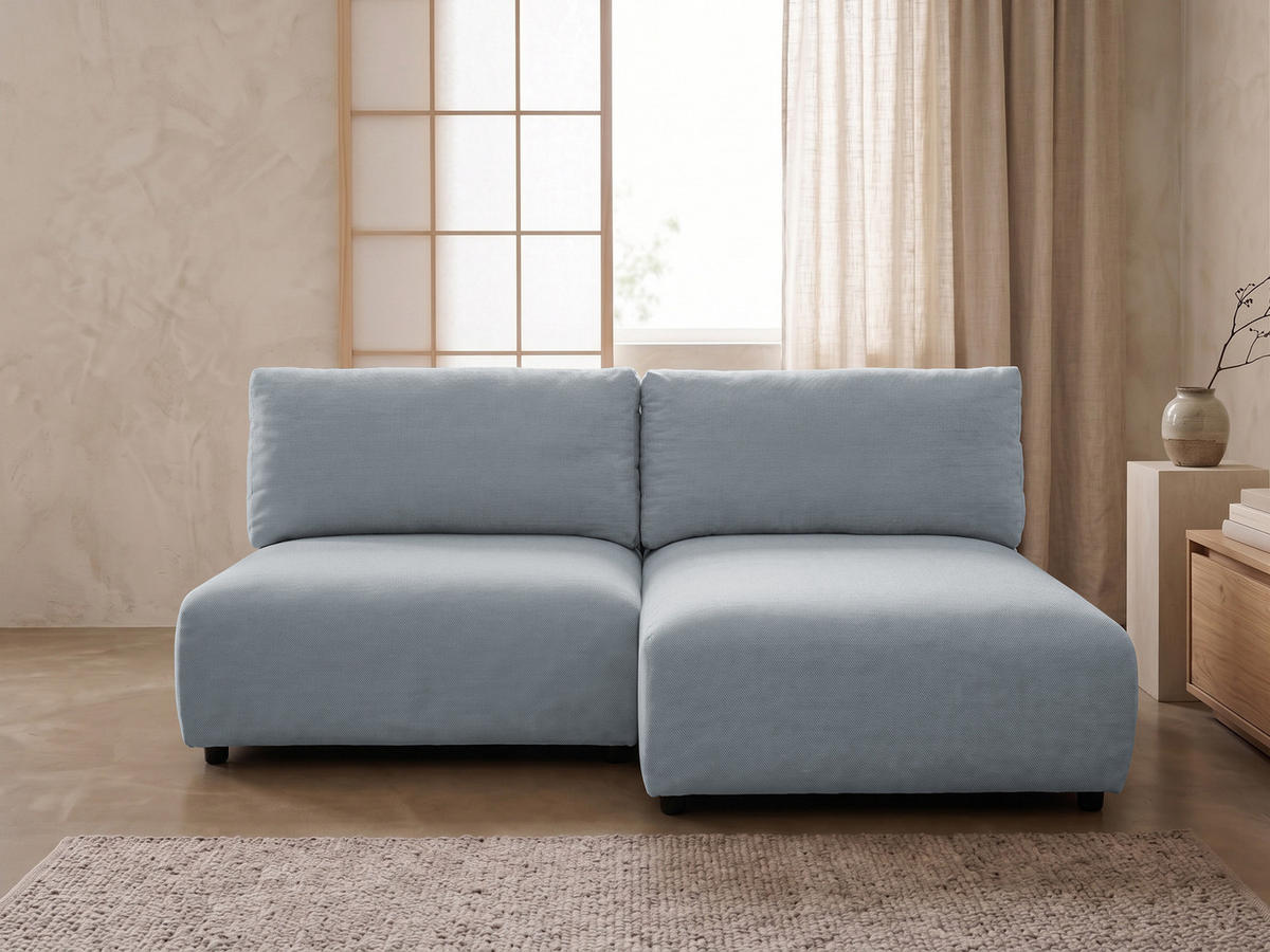 ECKSOFA Sora mit Schlaffunktion, Bettkasten und extra tiefer Komfortzone aus hochwertigem Grau Strukturstoff - Schwarz/Grau, Holz/Kunststoff (200/140cm) - S-Style