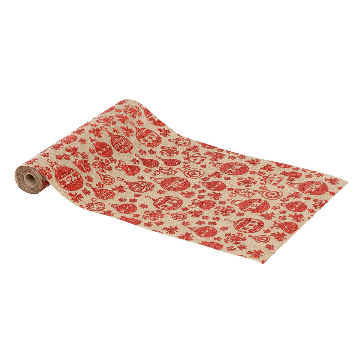 TISCHLÄUFER Weihnachtsmuster Jute 28/300 cm - Rot, Textil (300cm) - Atmosphera Createur d´interieur