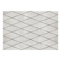 TEPPICH mit schwarzen Rautenmustern 200 x 300 cm SILAN - Beige, Textil (200/300cm) - Miliboo