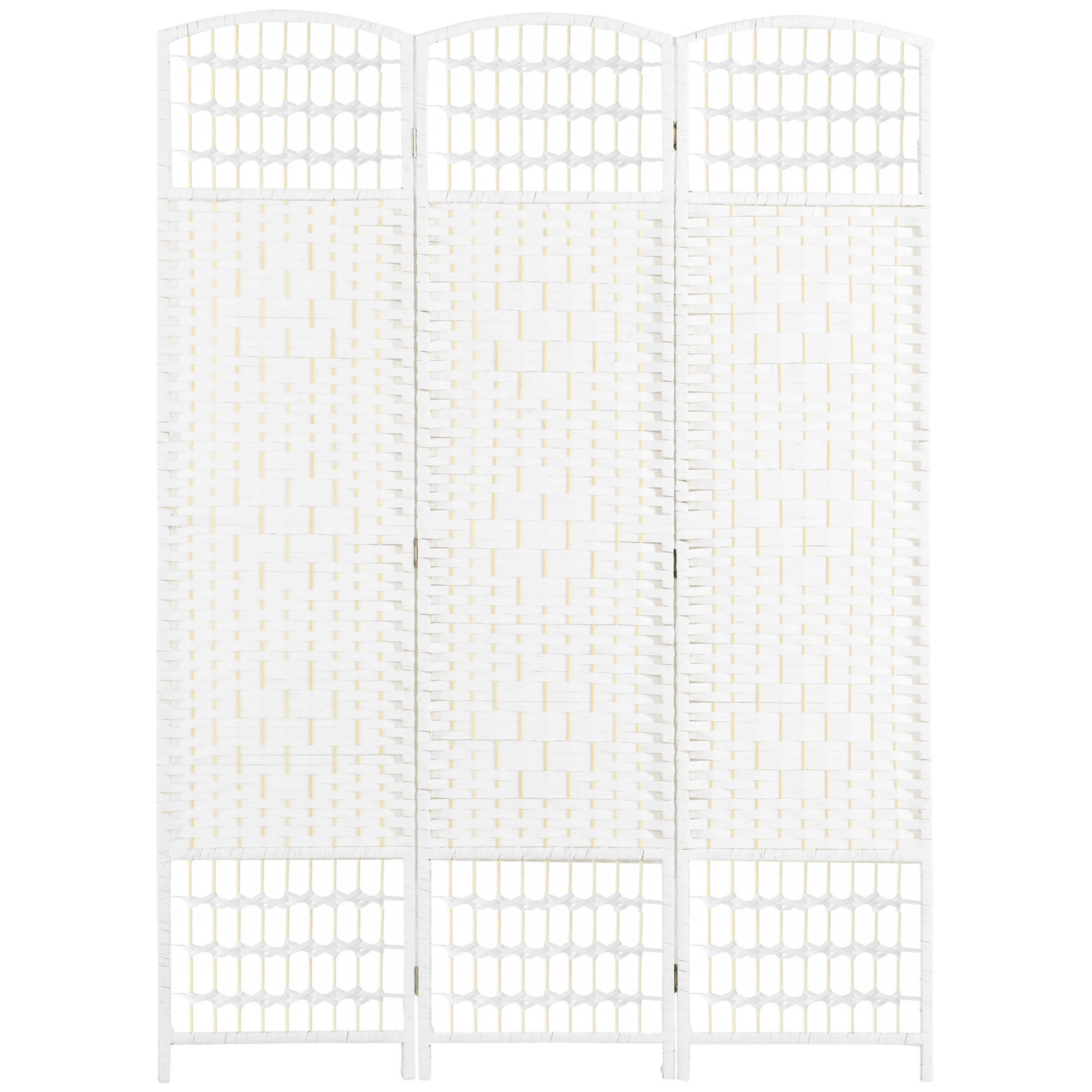 PARAVENT 3-tlg DE-14368 faltbarer PARAVENT Weiß - Weiß, Holzwerkstoff (120/170/1.5cm) - ComfortXL