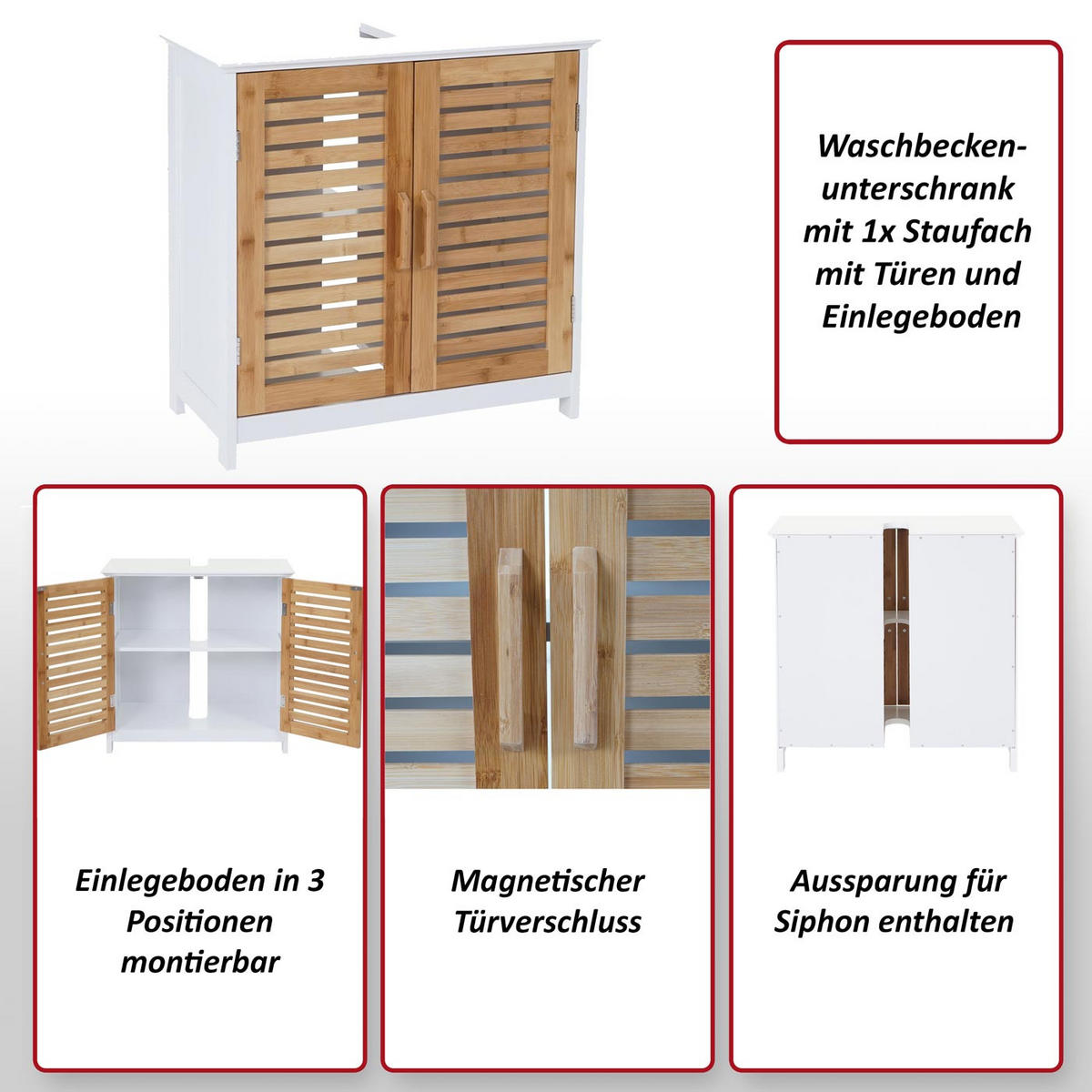 WASCHBECKENUNTERSCHRANK Weiß - Weiß, Holz (60/60/30cm) - MCW