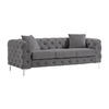 CHESTERFIELD-SOFA 3-Sitzer - Anthrazit - Samt - EDWINA - Anthrazit, Textil (220/76/91cm) - Vente-Unique