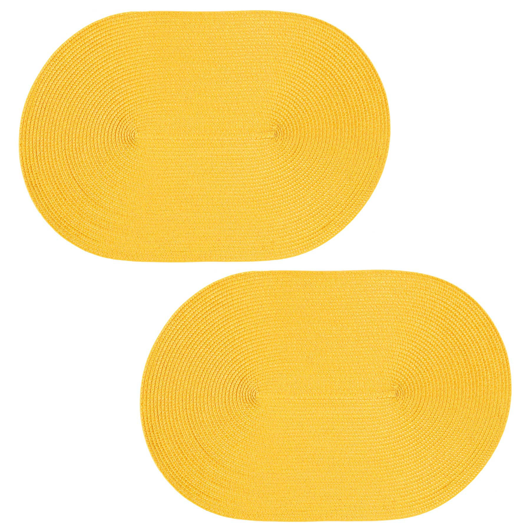 PLATZSET 2er Set Polypro Gelb oval 45x30 cm Tischset - Gelb, Kunststoff (30/45cm) - TiborTex