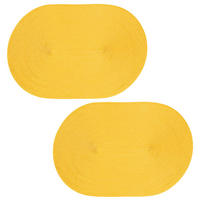 PLATZSET 2er Set Polypro Gelb oval 45x30 cm Tischset - Gelb, Kunststoff (30/45cm) - TiborTex