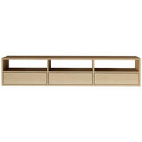 TV-LOWBOARD Framme hängend, 3 Klappen und Ablagen, Eiche, 150/30/30 cm - Beige, Holzwerkstoff (150.1/30/30cm) - Selsey