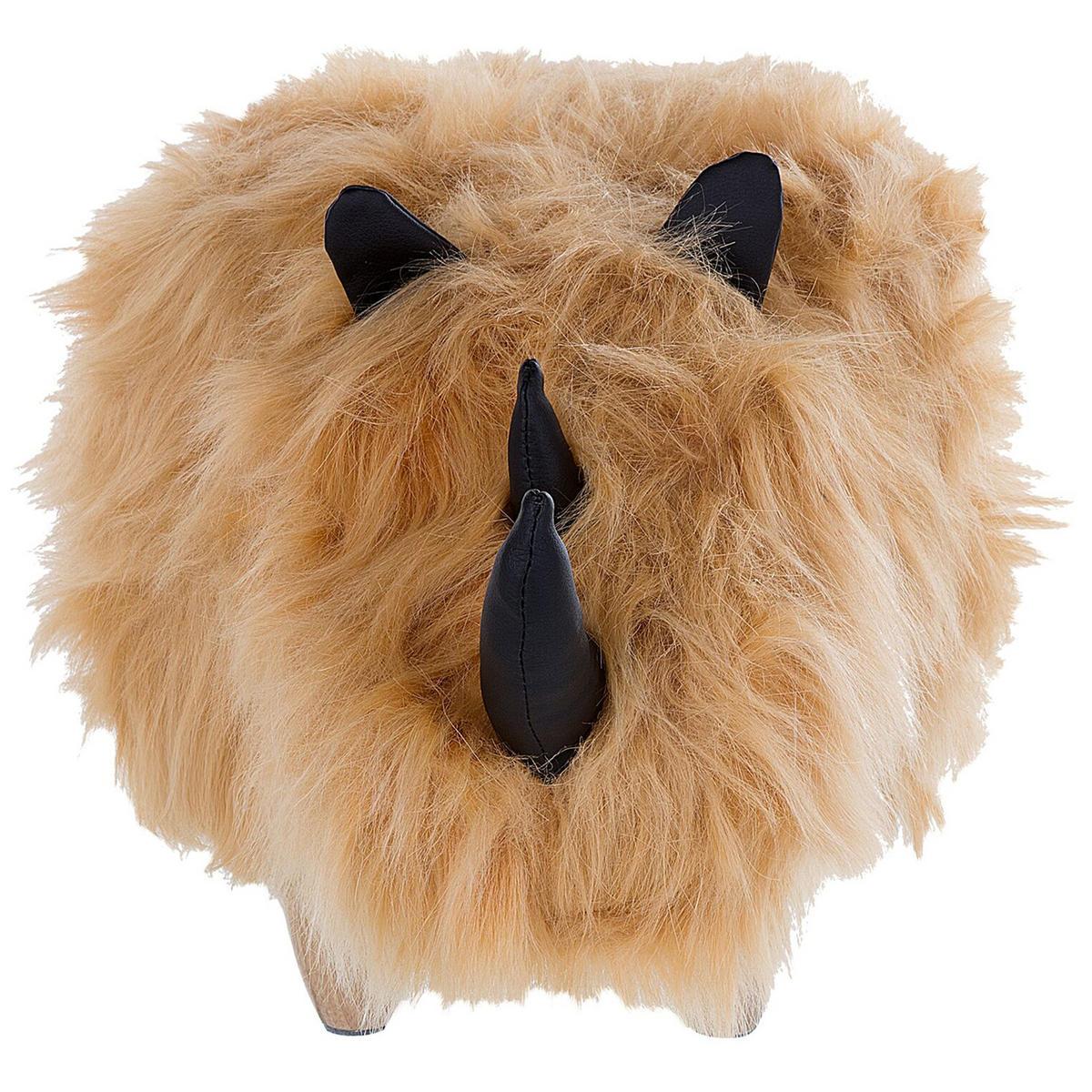 POUF Woolly 36/66/37 cm - Beige, Kunststoff/Textil (66/37/36cm) - Beliani