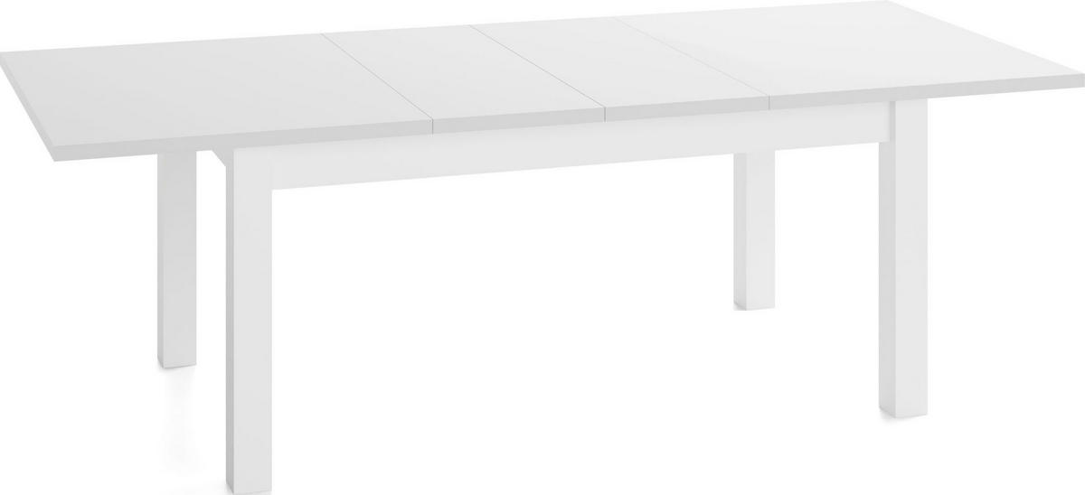 ESSTISCH Lindberg Weiß ausziehbar verlängerbar rechteckig, Weiß 200-300/100/77 cm - Weiß, Holz/Holzwerkstoff (200/100/77cm) - WFL GROUP