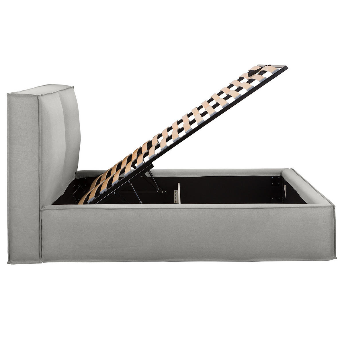 POLSTERBETT - Grau, Textil (140/200cm) - home24