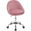 DREHSTUHL ergonomisch, Schminkstuhl, Samt, Rosa - Schwarz/Rosa, Textil/Metall (52/72/48cm) - Woltu