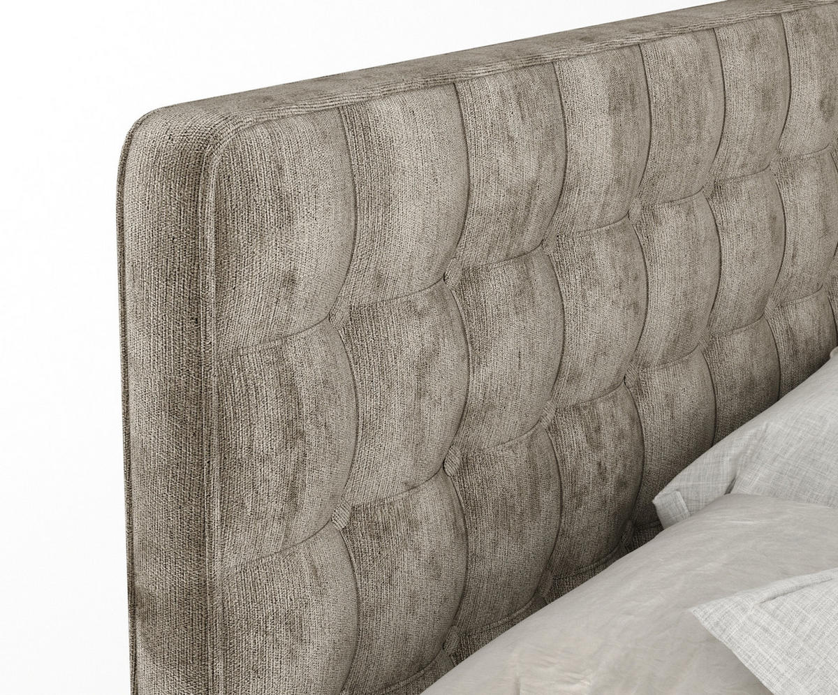 BOXSPRINGBETT Velouria Beige 140/200 cm - Beige/Schwarz, Holz/Holzwerkstoff (140/200cm) - Maison de Reve