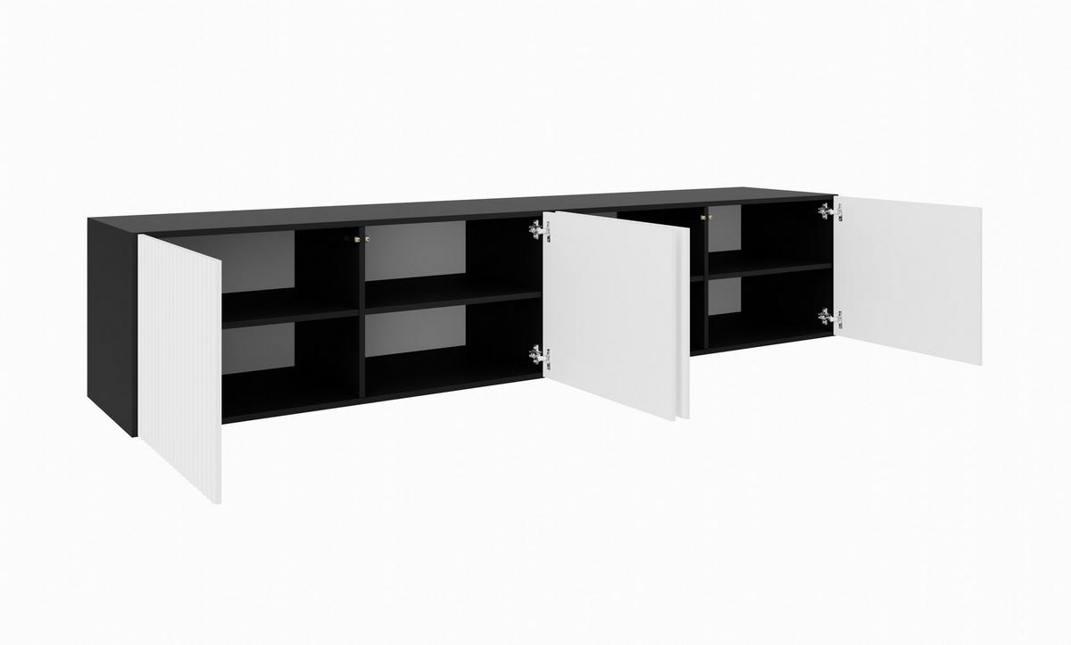 TV-SCHRANK NOE - Schwarz/Weiß, Holzwerkstoff (200/41/40cm) - Meblini