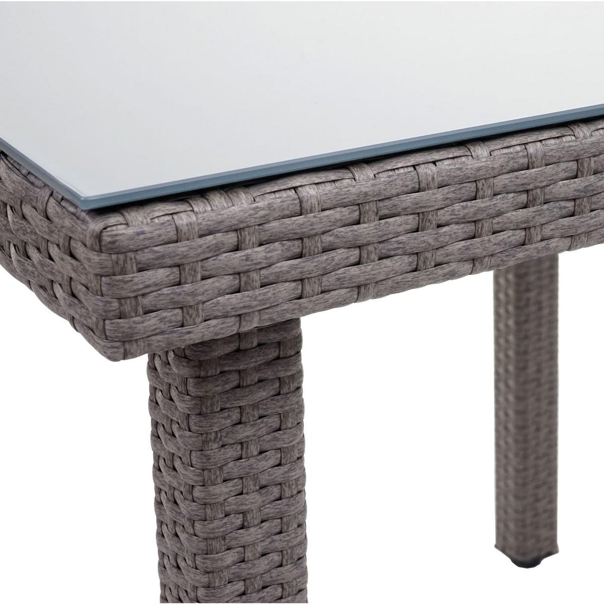 GARTENTISCH Mattis aus Poly-Rattan HxBxT 74,5x80x80cm Grau - Grau, Kunststoff (80/80/74.5cm) - PROREGAL
