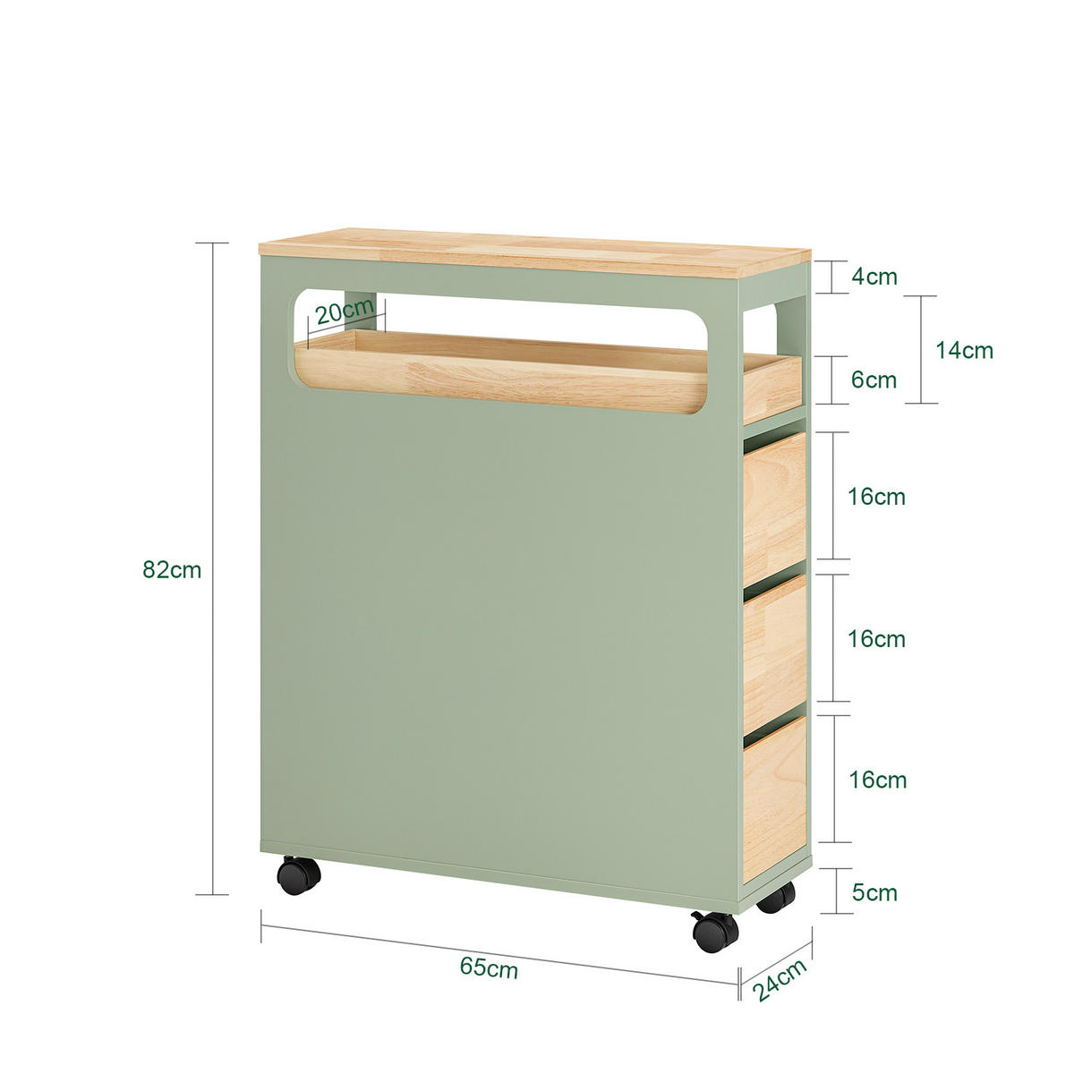 NISCHENREGAL Grün - Grün, Holz/Holzwerkstoff (24/82/65cm) - SoBuy