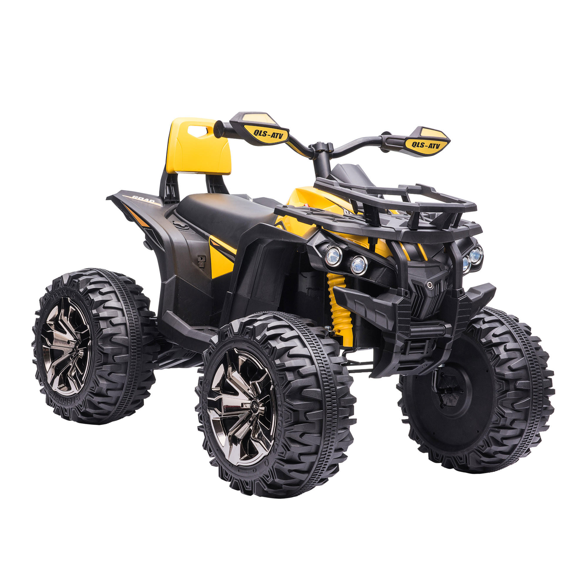 MINI ELEKTRO-QUAD KINDER, Rot/Gelb, Eisen+ Kunststoff - Gelb, Metall (100/65/73cm) - HOMCOM