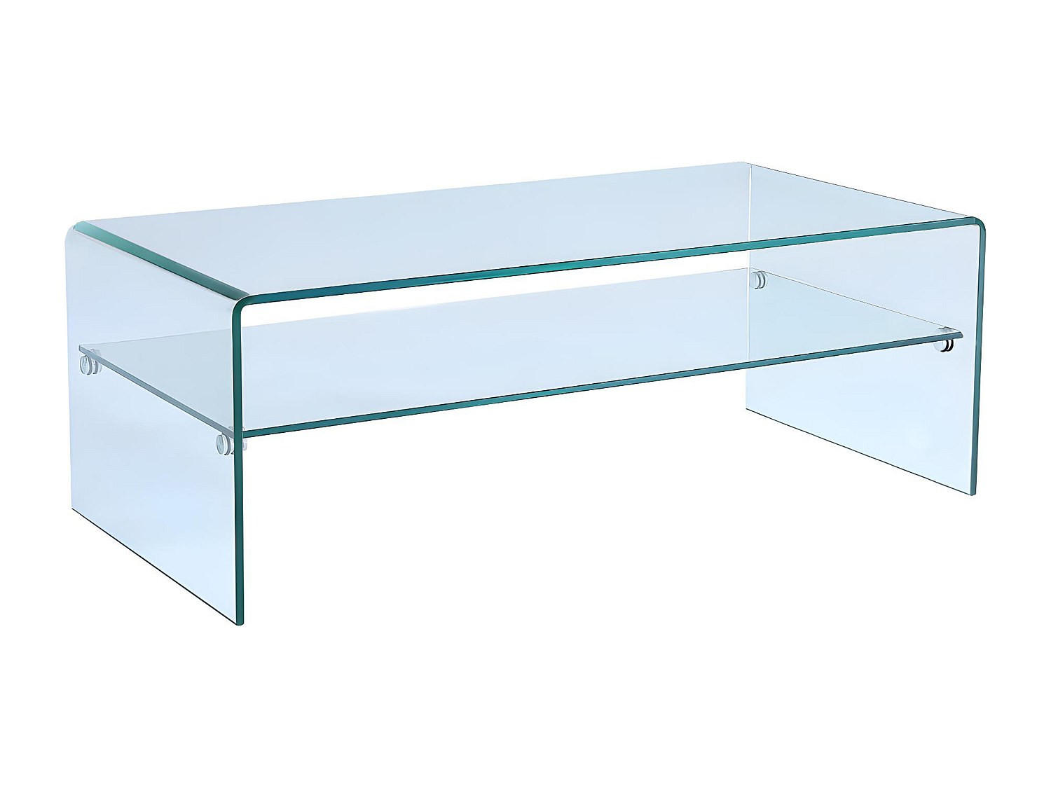 COUCHTISCH doppelt - Sicherheitsglas - Transparent - STILEOS - Transparent, Glas (120/60/43cm) - Vente-Unique