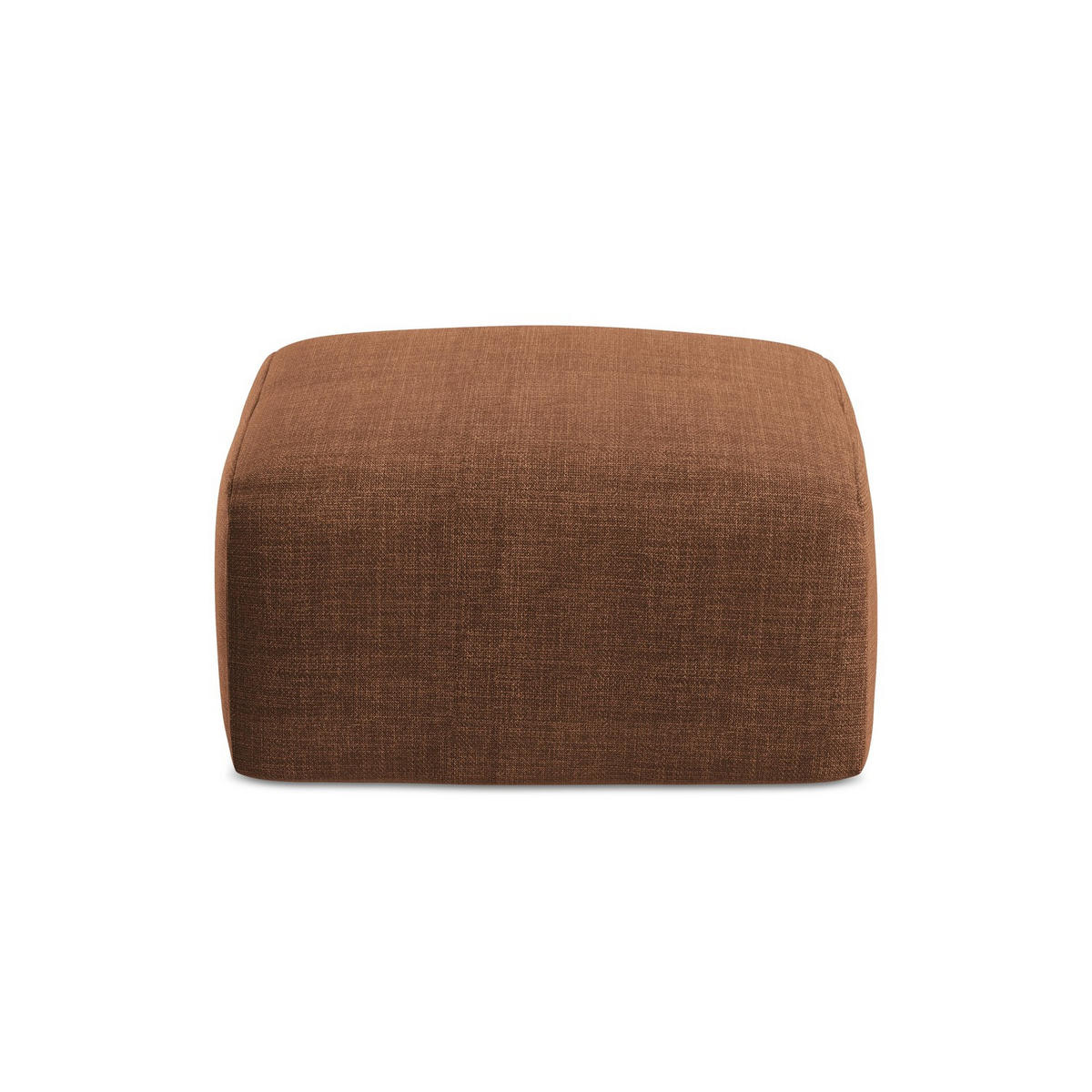 POUF Strukturstoff Orange - Terracotta/Schwarz, Holzwerkstoff/Kunststoff (65/40/65cm) - LaMiaSofa
