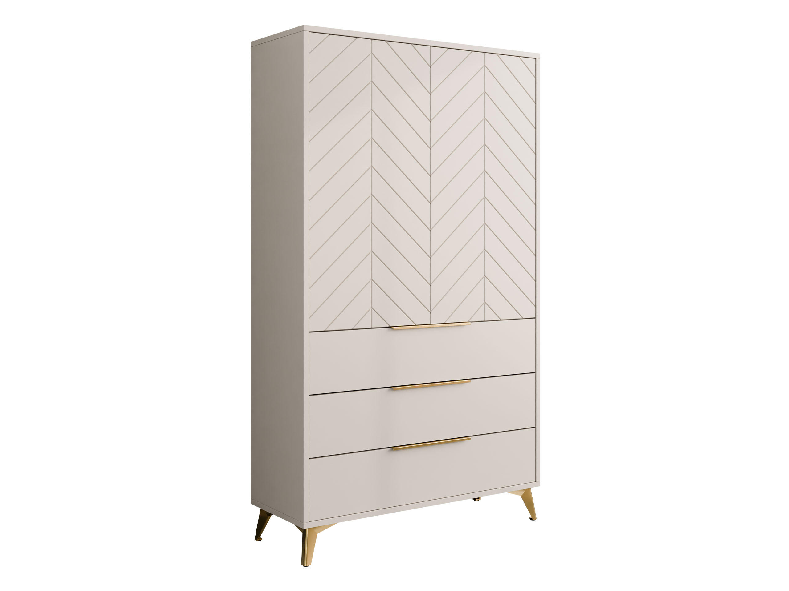 KLEIDERSCHRANK Xylix 2D3SZ - Beige/Goldfarben, Holzwerkstoff/Metall (104/180/40cm) - MIRJAN24