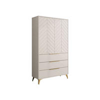 KLEIDERSCHRANK Xylix 2D3SZ - Beige/Goldfarben, Holzwerkstoff/Metall (104/180/40cm) - MIRJAN24