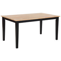 ESSTISCH 150/90/75 cm Schwarz, Hellbraun Rechteckig Georgia - Schwarz, Holz (150/90/75cm) - Beliani