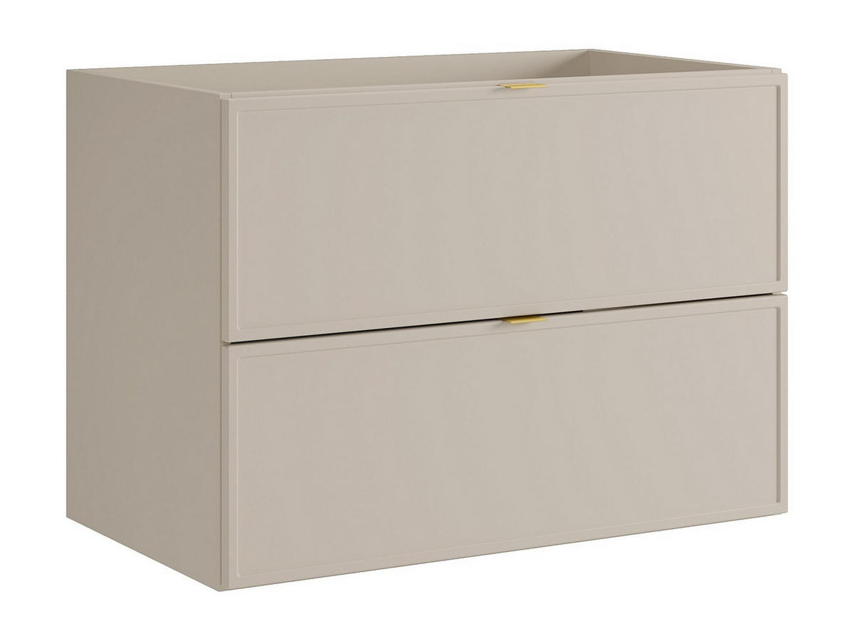 WASCHBECKENUNTERSCHRANK - 80cm x 45cm - MDF - beige - ONDIL - Beige, Holz (80/60/45cm) - Vente-Unique