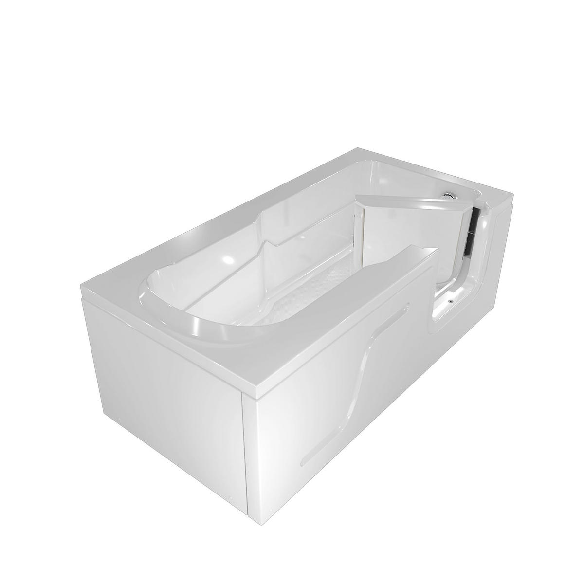 SENIORENWANNE mit Tür S17-L 150x75cm ohne Armatur - Weiß, Glas/Kunststoff (75/54/150cm) - AcquaVapore by Sandra Jentho