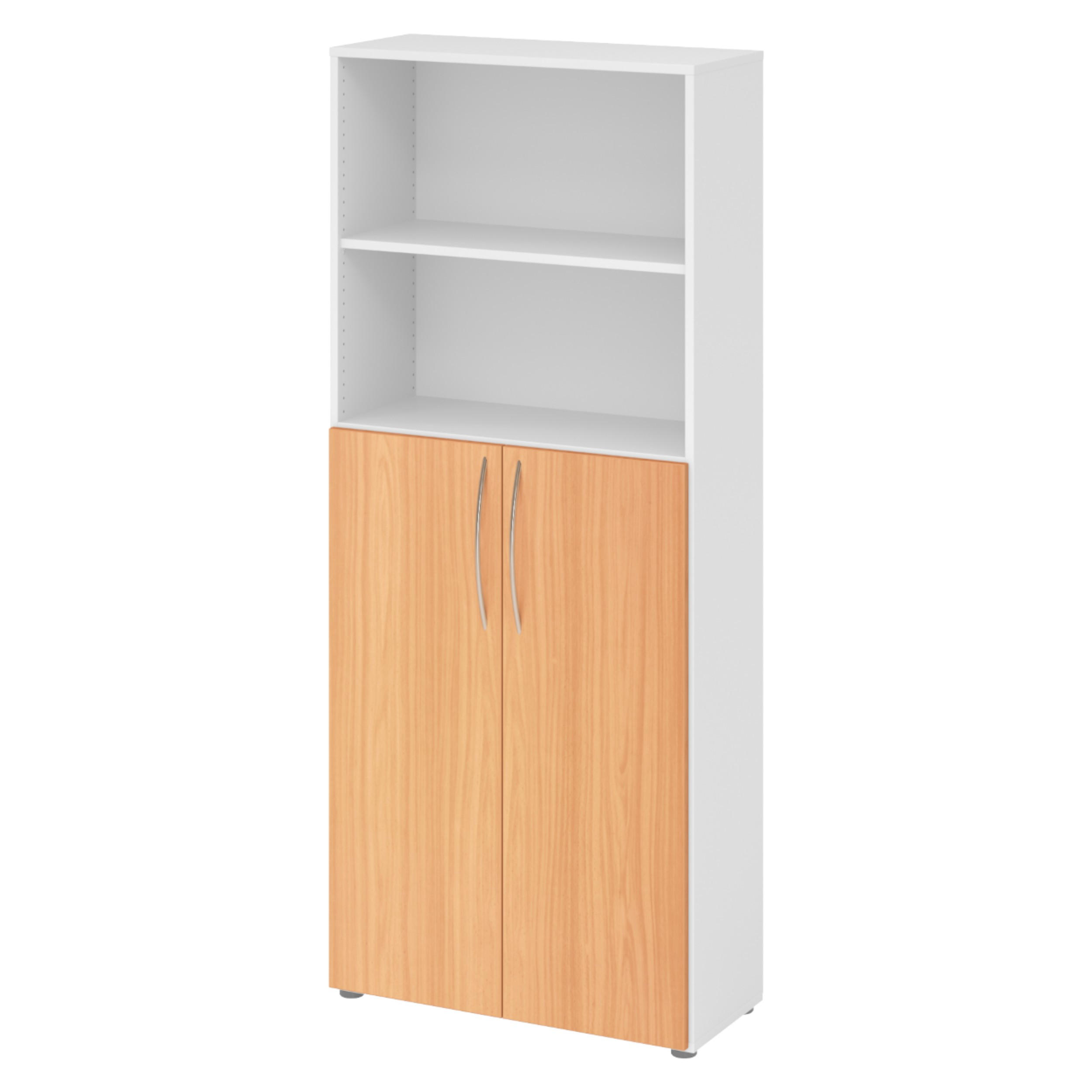 bümö Regalschrank Weiß, Buche 80x188x35 cm