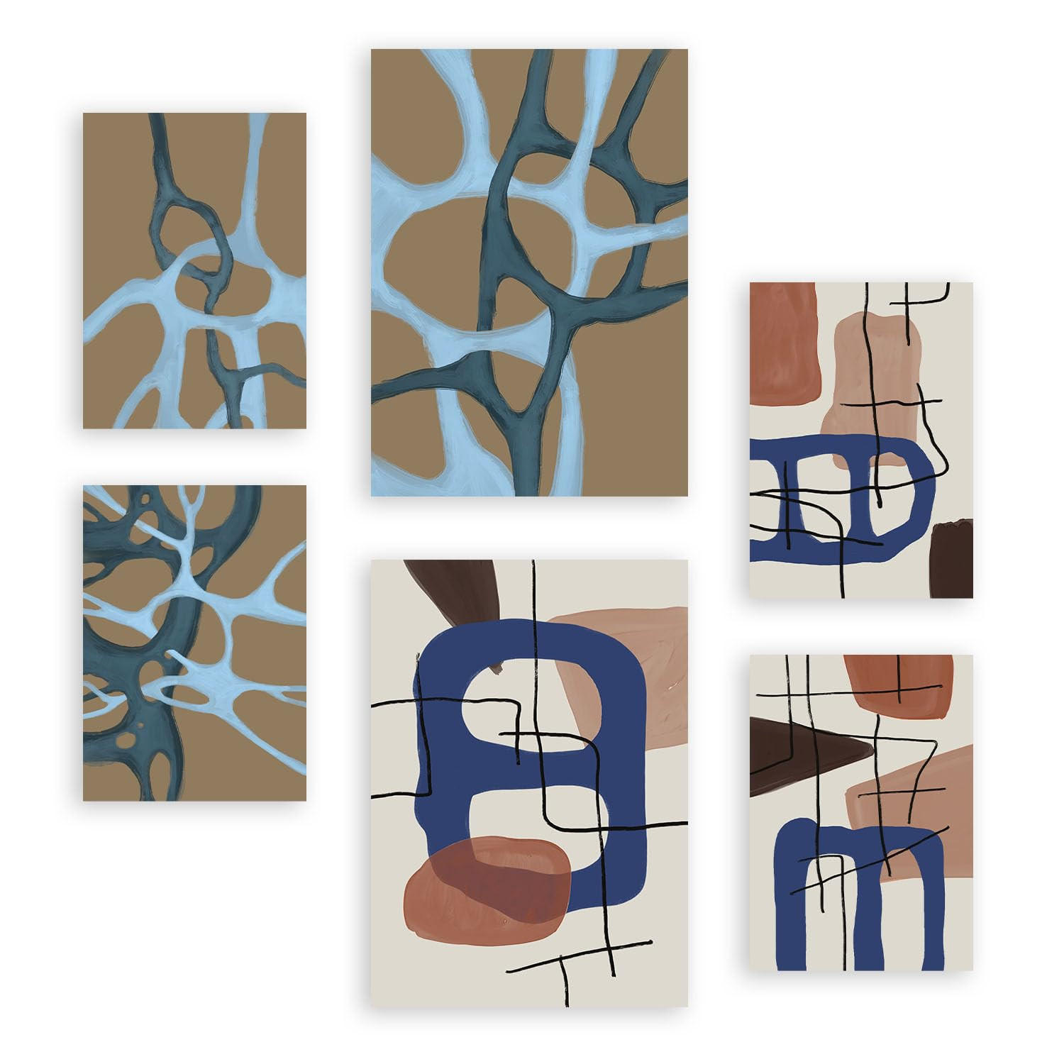 POSTER Set Mit 6 Mollify Striche A3 & A4 Rahmenlos - Klar, Papier (29/3cm) - Nacnic