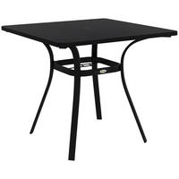 GARTENTISCH DE-07248 für 4 Personen mit Stahlgestell Schwarz - Schwarz, Metall (80/82/72cm) - ComfortXL