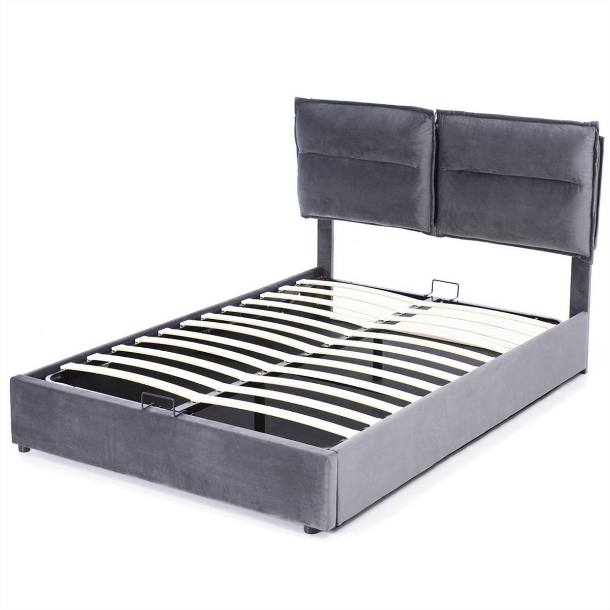 POLSTERBETT 140/200 cm in Grau - Grau, Holz/Textil (140/200cm) - KOMHTOM