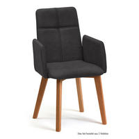 ARMLEHNSTUHL (2er-Set) Dardana 52x92x60 Eiche geölt/Anthrazit - Eichefarben/Anthrazit, Kunststoff (60/92/52cm) - 58aufmkessel