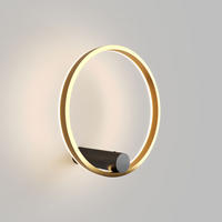 LED-WAND-/DECKENLAMPE Ring Air Schwarz/Gold - Schwarz, Metall (40/40/22cm) - s.luce