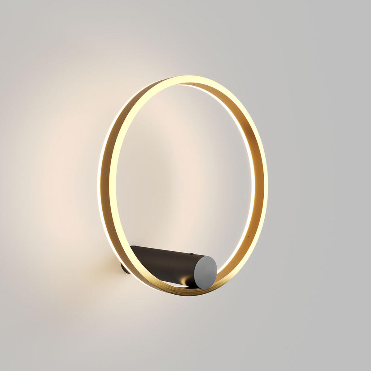 LED-WAND-/DECKENLAMPE Ring Air Schwarz/Gold - Schwarz, Metall (40/40/22cm) - s.luce