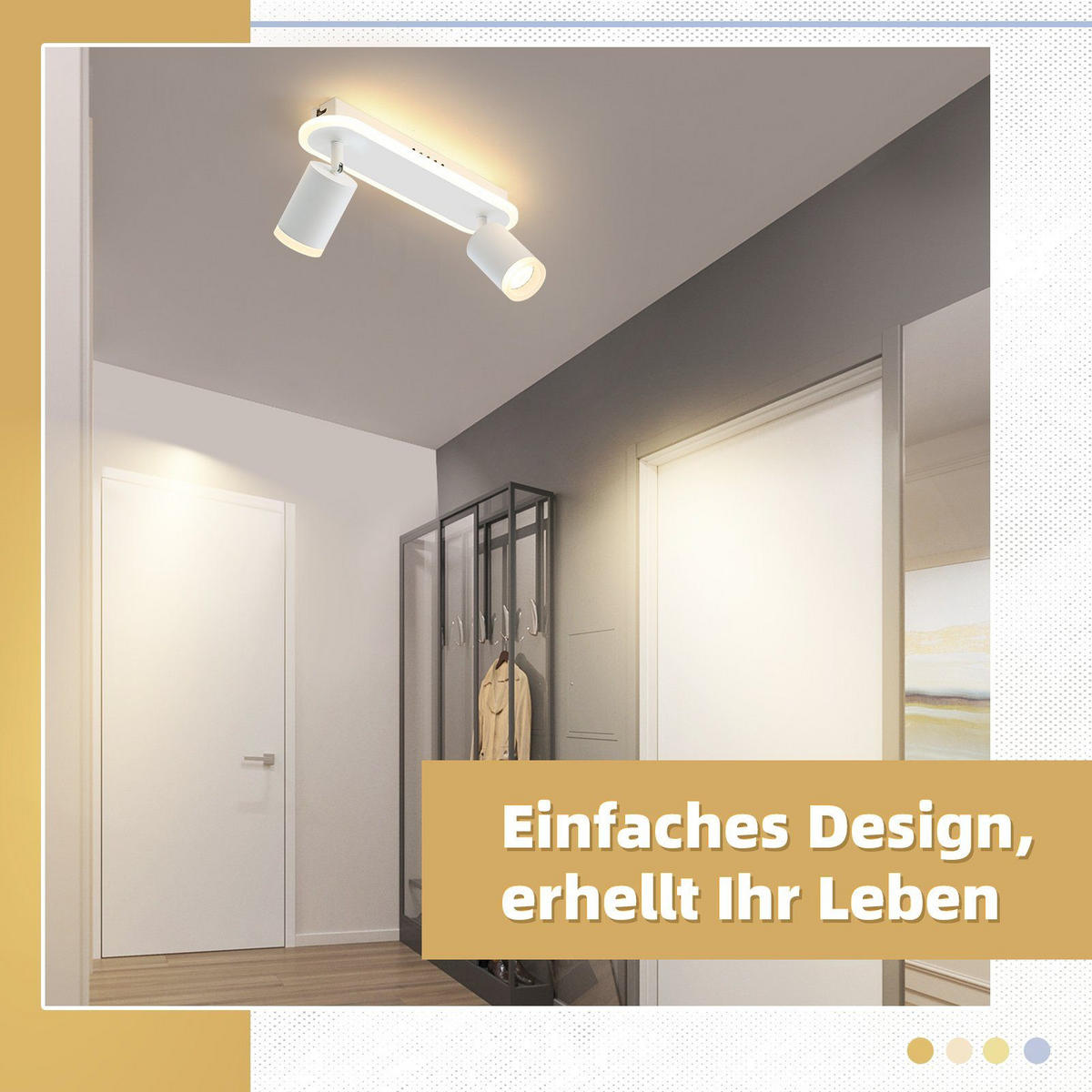 LED-DECKENLEUCHTE Lichtelf 2-flammig 33/6/9 cm - Weiß, Kunststoff (33/6/9cm) - Nettlife
