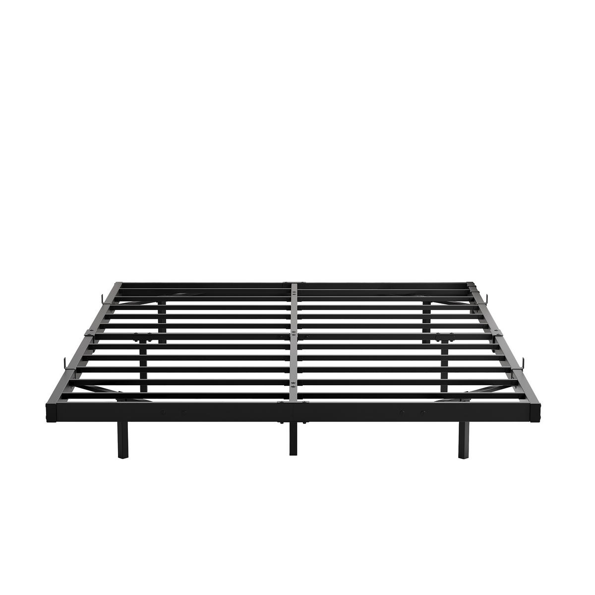 METALLBETT 140/190 cm DE-35510 mit LED und Ladestation Schwarz - Schwarz, Metall (140/190cm) - ComfortXL